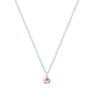 LES POULETTES BIJOUX Collier Chaine Argent et Strass - Rose