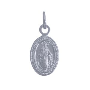 LES POULETTES BIJOUX Pendentif Argent Petite Médaille Ovale Vierge Miraculeuse