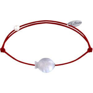 LES POULETTES BIJOUX Bracelet Lien Petit Poisson en Nacre - Rouge