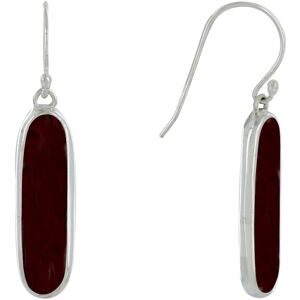 LES POULETTES BIJOUX Boucles d'Oreilles Argent Rectangle Ovale de Nacre