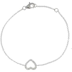 LES POULETTES BIJOUX Bracelet Coeur de Strass Ajouré Argent