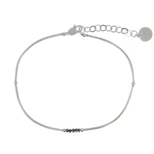 LES POULETTES BIJOUX Bracelet Argent 5 Diamants Noirs