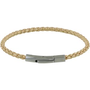 LES POULETTES BIJOUX Bracelet Femme Cuir Tréssé Rond 18cm -