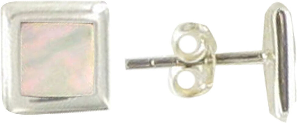 Les Poulettes Bijoux Boucles d'Oreilles Carré en Argent et son Centre de Nacre Les Poulettes Bijoux Boucles d'Oreilles Carré en Argent et son Centre de Nacre