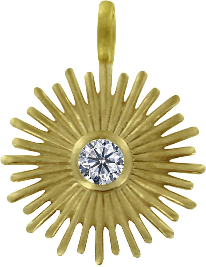 Les Poulettes Bijoux Pendentif Plaqué Or Rayon de Soleil et Strass Les Poulettes Bijoux Pendentif Plaqué Or Rayon de Soleil et Strass