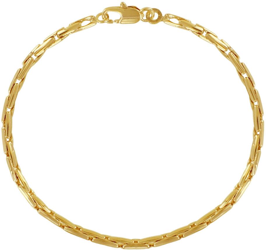 Les Poulettes Bijoux Bracelet Plaqué Or Mailles Grain de Riz Les Poulettes Bijoux Bracelet Plaqué Or Mailles Grain de Riz