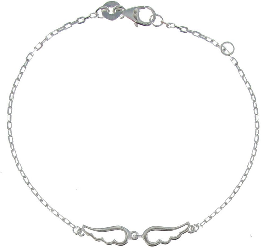Les Poulettes Bijoux Bracelet Argent Rhodié Deux Petites Ailes d'Ange Ajourées Les Poulettes Bijoux Bracelet Argent Rhodié Deux Petites Ailes d'Ange Ajourées