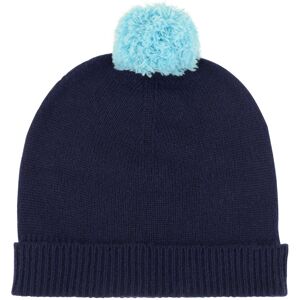 LES POULETTES BIJOUX Bonnet Pompon Iconic 100% Cachemire 4 Fils Colors - Bleu Navy