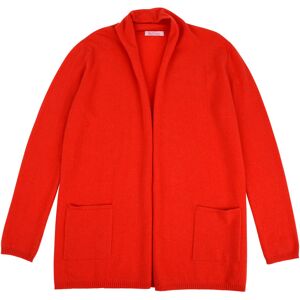 LES POULETTES BIJOUX Gilet Col Châle 100% Cachemire 2 Fils - Rouge Corail