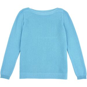 LES POULETTES BIJOUX Pull Col Bateau 100% Cachemire 2 Fils - Turquoise