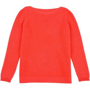 LES POULETTES BIJOUX Pull Col Bateau 100% Cachemire 2 Fils - Rouge Corail