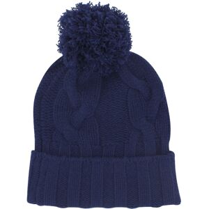 LES POULETTES BIJOUX Bonnet Ski 100% Cachemire 12 Fils Pompon Amovible - Classics - Bleu Navy