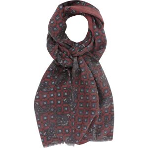 LES POULETTES BIJOUX Echarpe 100% Laine Rouge Motifs Cachemire et Carrés