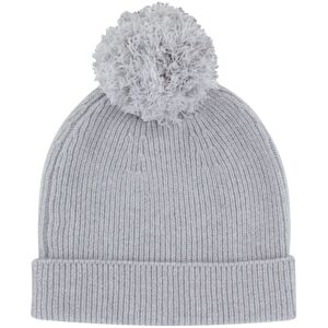 LES POULETTES BIJOUX Bonnet Renard 100% Cachemire 6 Fils Pompon Amovible - Classics - Gris clair