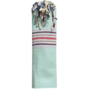 LES POULETTES BIJOUX Fouta Drap Plage et Hammam Coton Madras Vert d'Eau 100 x 200cm