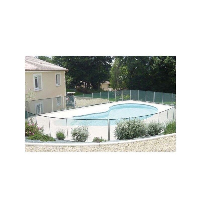 Piscine Sécurité Enfant Barrière piscine Beethoven verte piquets gris anodisés