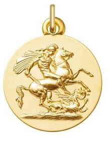 Orféva Médaille Saint-Georges de Lydda Or Jaune 9K
