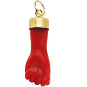 Orfeva Pendentif Main Amulette Rouge Or Jaune