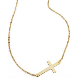 Orfeva Collier Croix couchee Or Jaune 9K