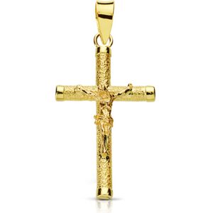 Orfeva Croix Christ tube diamantee Or Jaune 9K