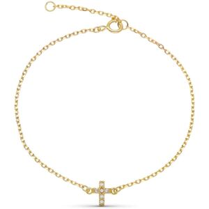 Orfeva Bracelet  Croix diamants  - Or Jaune 9k