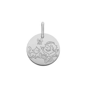 Orfeva Medaille la Fee Galipette - le garcon et le chat  en Or Blanc 9K