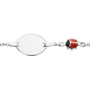 Orfeva Gourmette bebe plaque ovale coccinelle argent massif