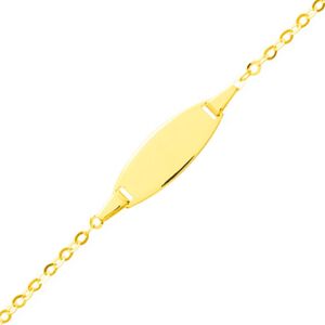 Orfeva Gourmette bebe ovale forcat miroir en or jaune 9 carats