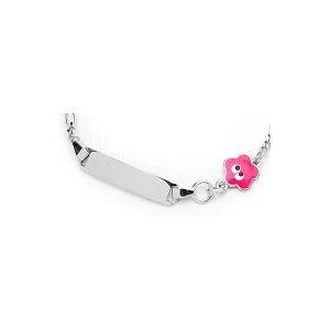 Orfeva Gourmette bebe Fleur Rose argent massif