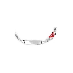 Orfeva Gourmette bebe Moto Rouge argent massif