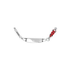 Orfeva Gourmette bebe Voiture Rouge argent massif