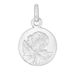 Augis Medaille Ange a la Colombe 14mm (Or Blanc)