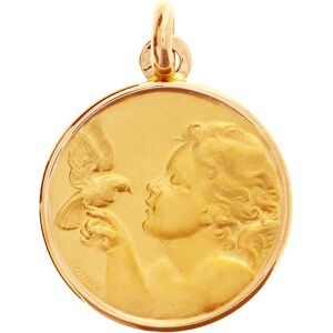 Orfeva Medaille Ange a la colombe 16mm Or Jaune 9k