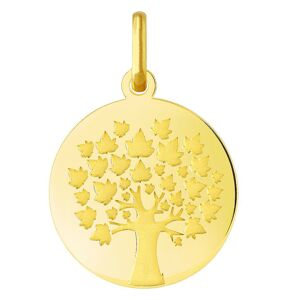 Orfeva Medaille arbre de vie aux grandes feuilles en or jaune