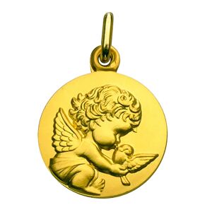 Augis Medaille Ange a la Colombe 14mm (Or Jaune)