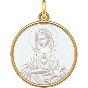 Manufacture Mayaud Medaille Vierge Marie au coeur or jaune et nacre