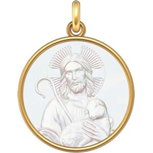 Manufacture Mayaud Medaille Christ Jesus est mon Berger or jaune et nacre