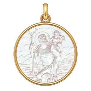 Manufacture Mayaud Medaille Saint Christophe or jaune et nacre