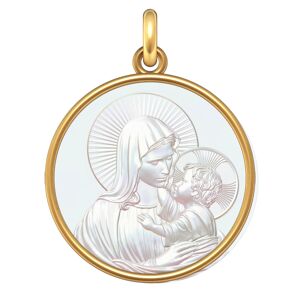 Manufacture Mayaud Medaille Vierge a l'enfant - Or & Nacre