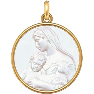 Manufacture Mayaud Medaille Vierge a l'Enfant et l'Agneau or jaune et nacre