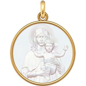 Manufacture Mayaud Medaille Vierge a l'Enfant et l'Agneau or jaune et nacre