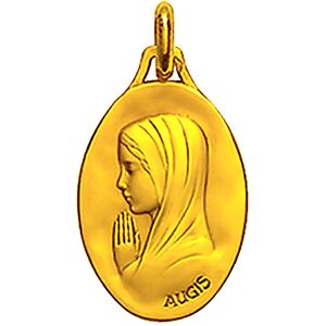 Augis Medaille Augis Vierge mains jointes ovale