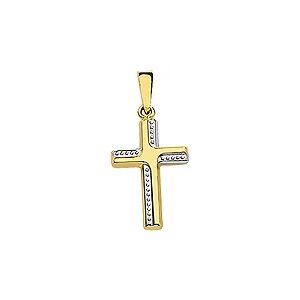 Orfeva Pendentif Croix Bicolore Bords Perles