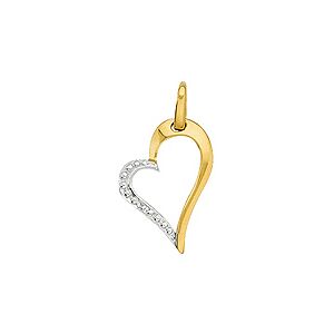 Orfeva Pendentif Coeur Deux Ors avec Diamant