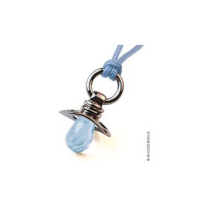 Pendentif Mikado tetine Dummy topaze bleue