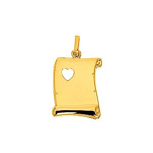 Orfeva Pendentif Plaque Parchemin & coeur