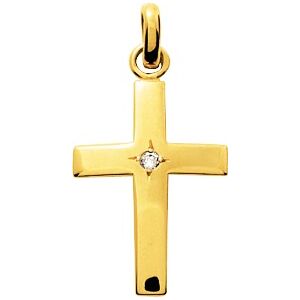 Orfeva Croix Bombee Diamant Or Jaune