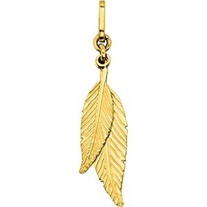 Orfeva Pendentif double Plume Or jaune 9k