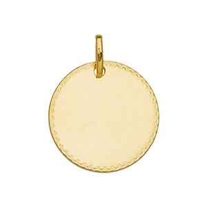 Orfeva Pendentif Plaque Ronde ciselee (Or Jaune 9K)