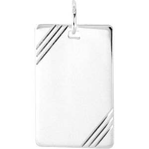 Orfeva Pendentif plaque rectangulaire cisele argent